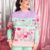 BLESSED Floral Fleece-Lined Sweatshirt-Brianna Cannon Hot