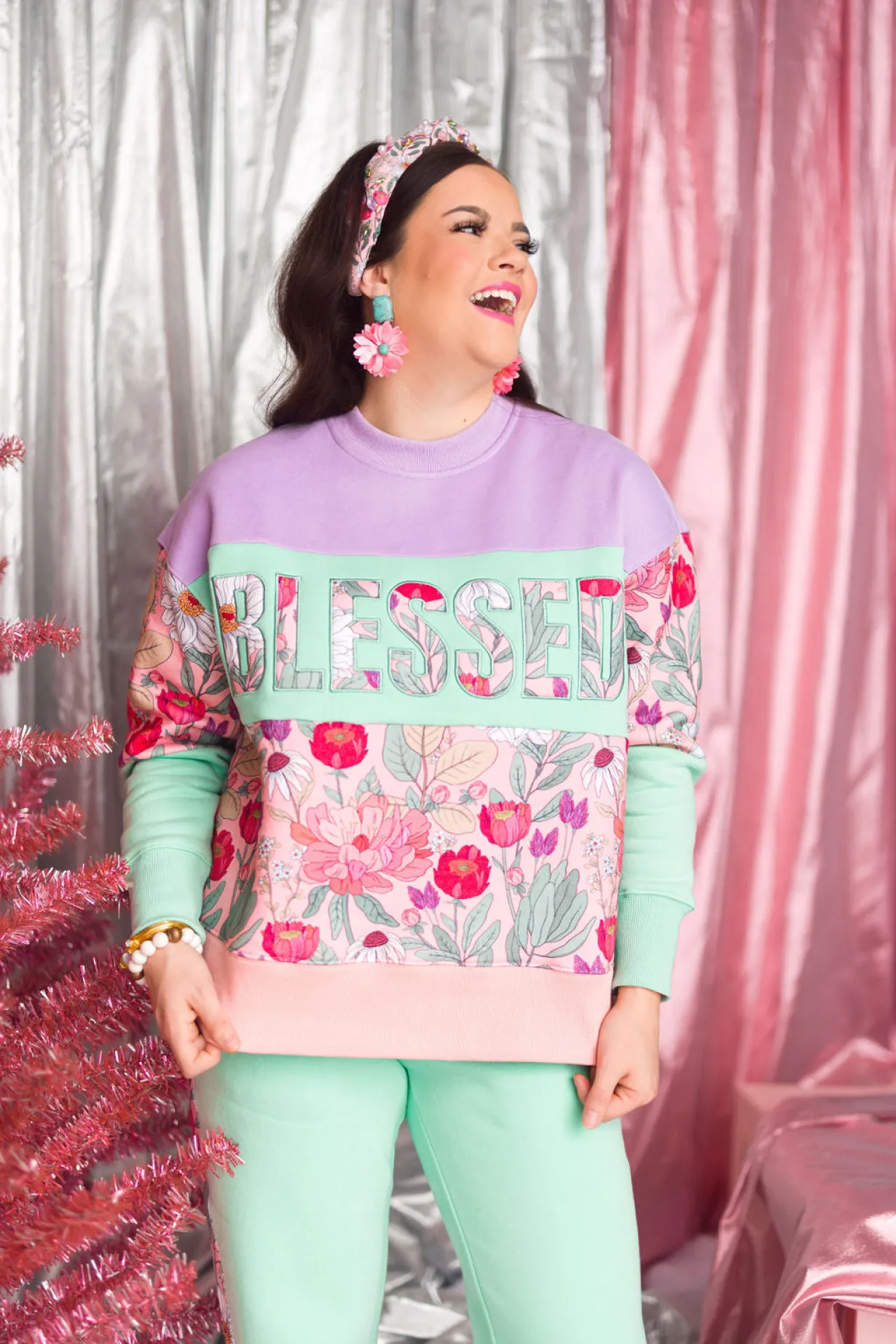 blessed_floral_fleeceline_0.webp BLESSED Floral Fleece-Lined Sweatshirt-Brianna Cannon Hot