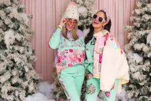 BLESSED Floral Fleece-Lined Sweatshirt-Brianna Cannon Hot