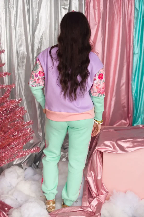 BLESSED Floral Fleece-Lined Sweatshirt-Brianna Cannon Hot