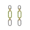 Blue & Green Crystal Link Drop Earrings-Brianna Cannon Discount