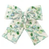 Blue & Green Floral Barrette Bow With Cabochons & Crystals-Brianna Cannon Online