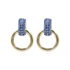 Blue Crystal & Gold Knocker Earrings-Brianna Cannon Sale