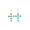 Blue Crystal Cross Earrings-Brianna Cannon Sale