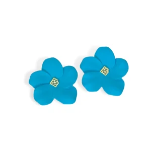 Blue Flower Stud with Logo-Brianna Cannon Sale