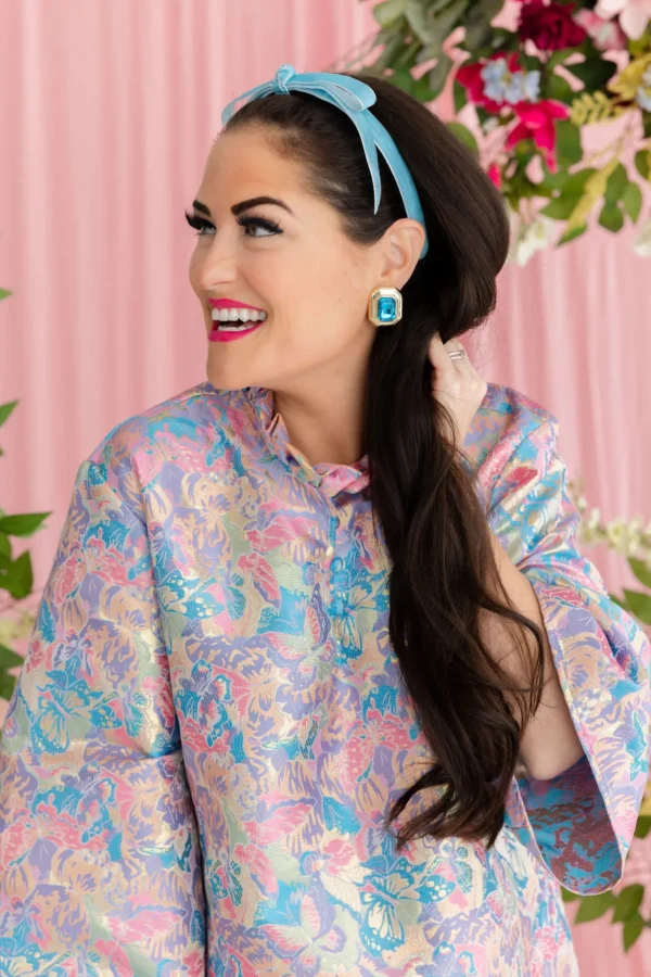 Blue Jeweled Studs-Brianna Cannon Fashion
