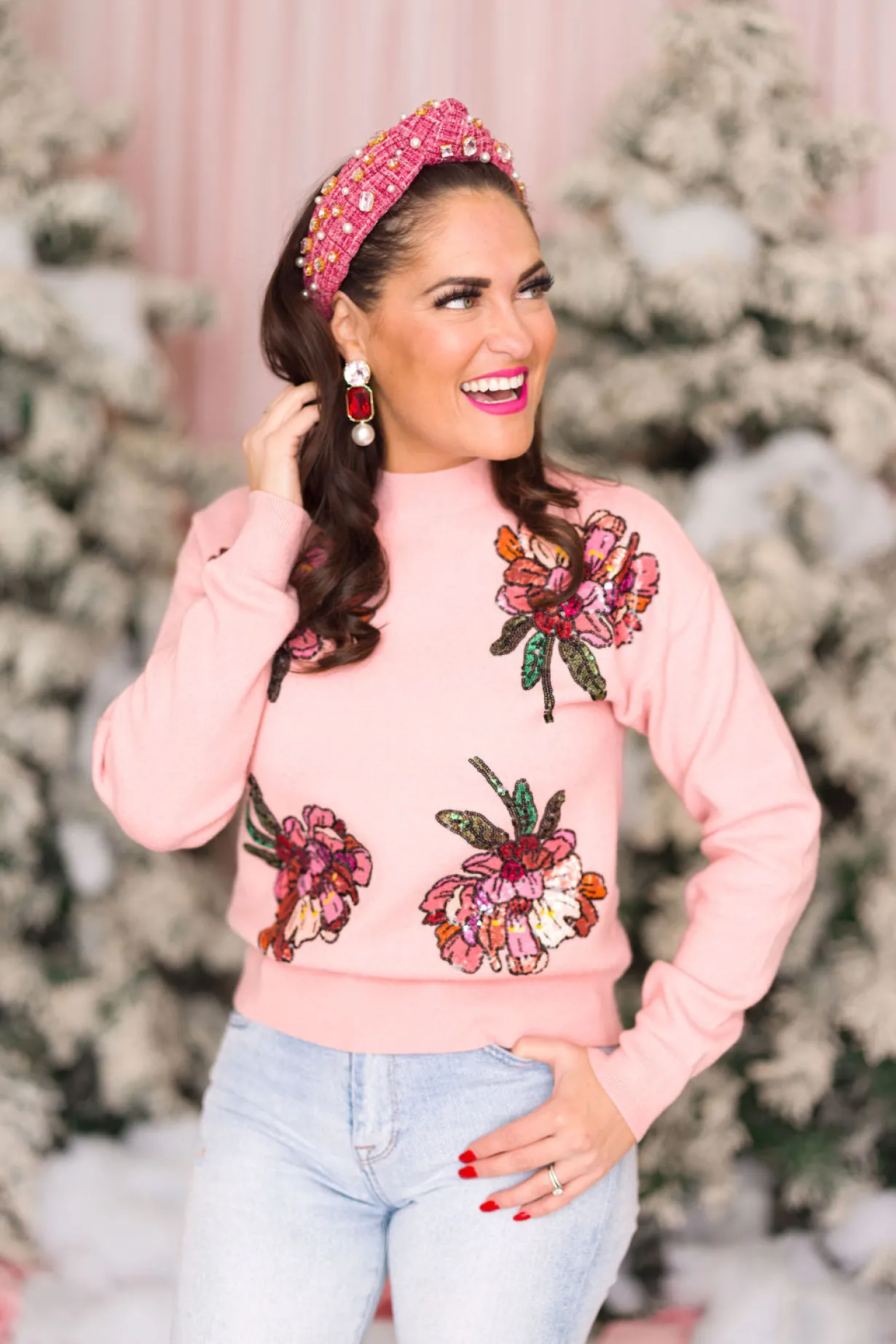 blushing_pink_floral_swea_1.webp Blushing Pink Floral Sweater-Brianna Cannon Sale
