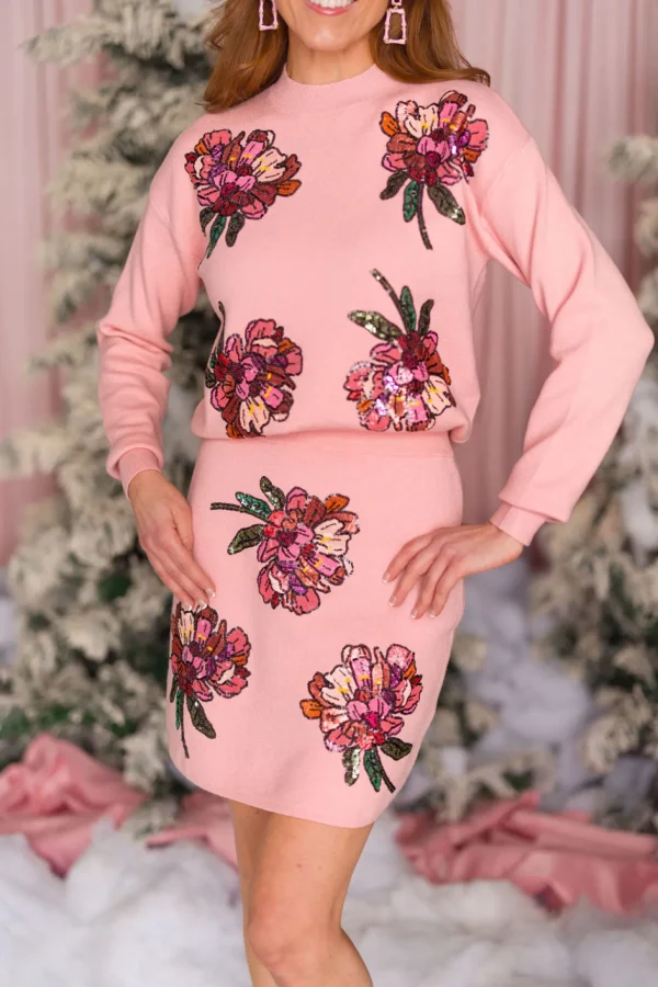Blushing Pink Floral Sweater-Brianna Cannon Sale