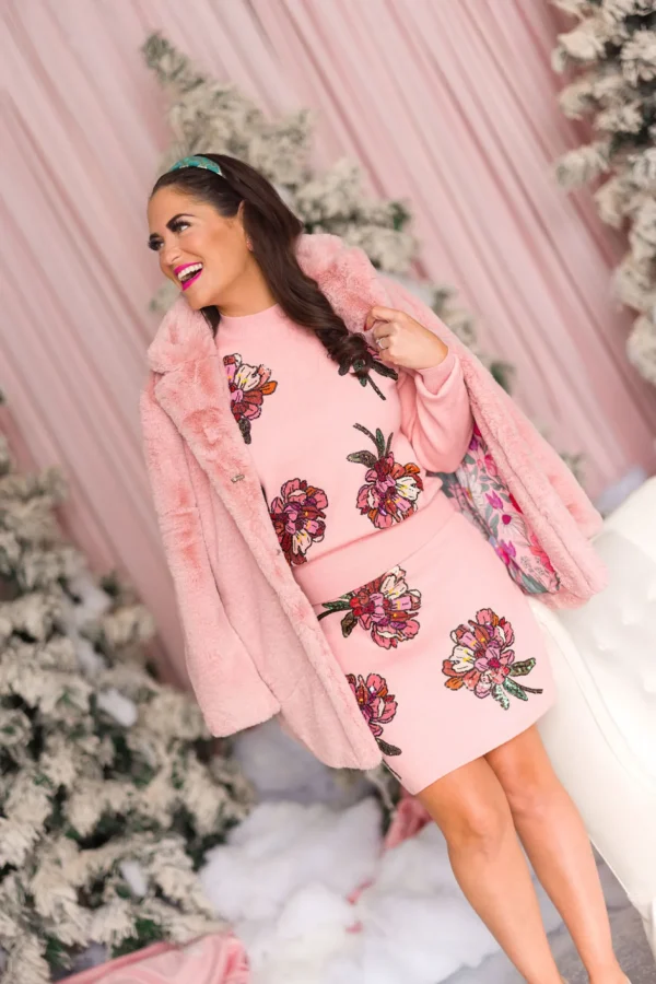 Blushing Pink Floral Sweater-Brianna Cannon Sale