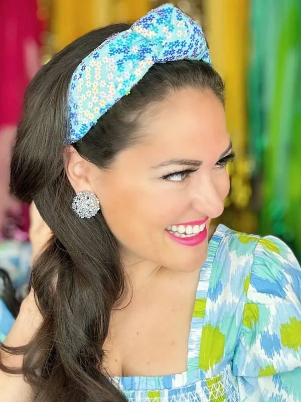 Bouquet Button Stud in Antique Blue-Brianna Cannon Best