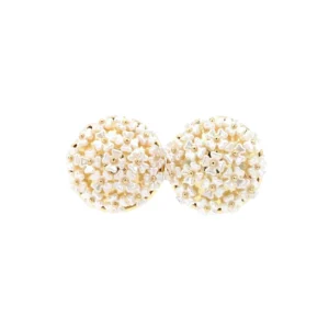 Bouquet Button Stud in Ivory-Brianna Cannon Fashion