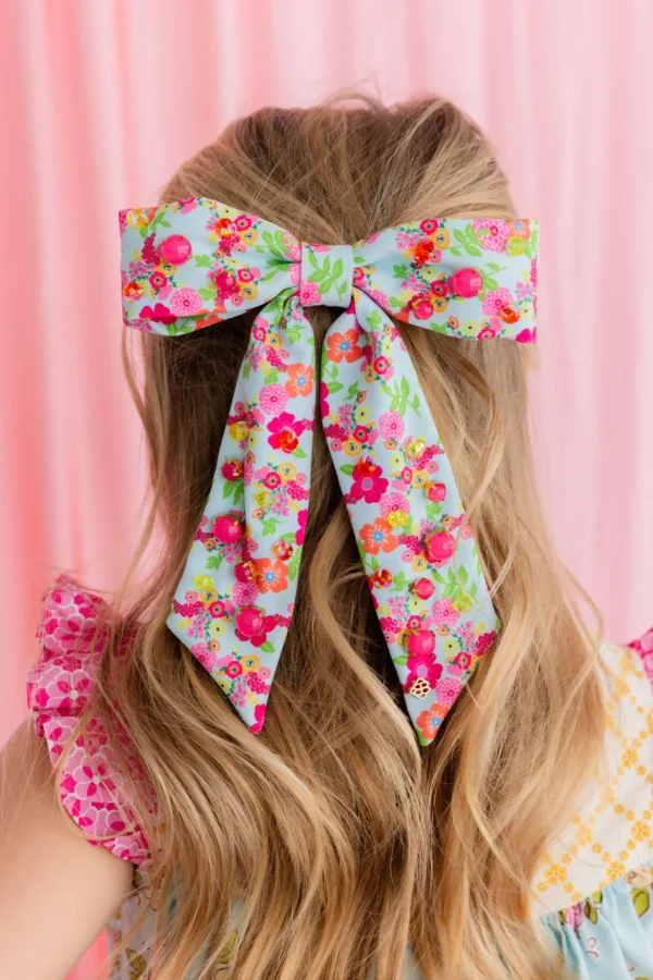 Bright Daisy Bow Barrette with Crystals & Stones-Brianna Cannon Hot