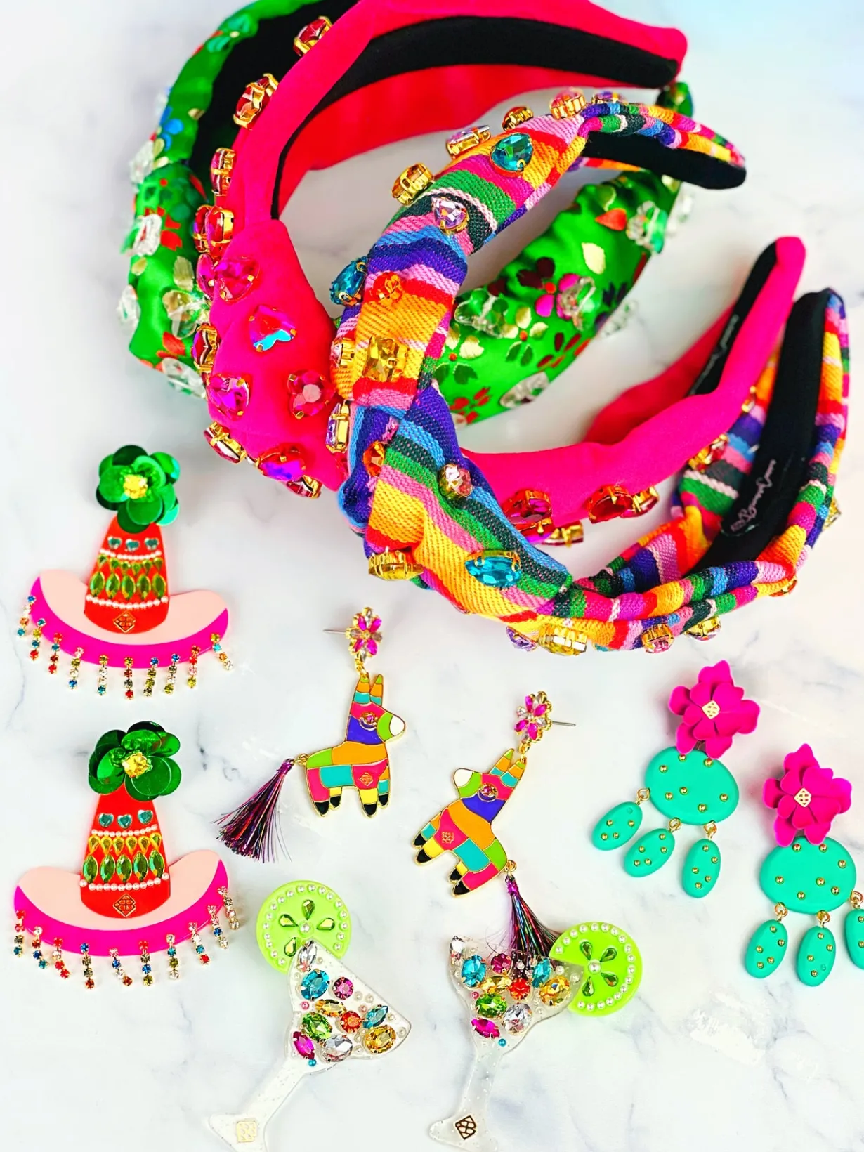 burro_piata_earrings_with_4.webp Burro Piñata Earrings with Metallic Tassel Tail-Brianna Cannon New
