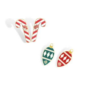 Candy Cane & Ornament Stud Set-Brianna Cannon Outlet