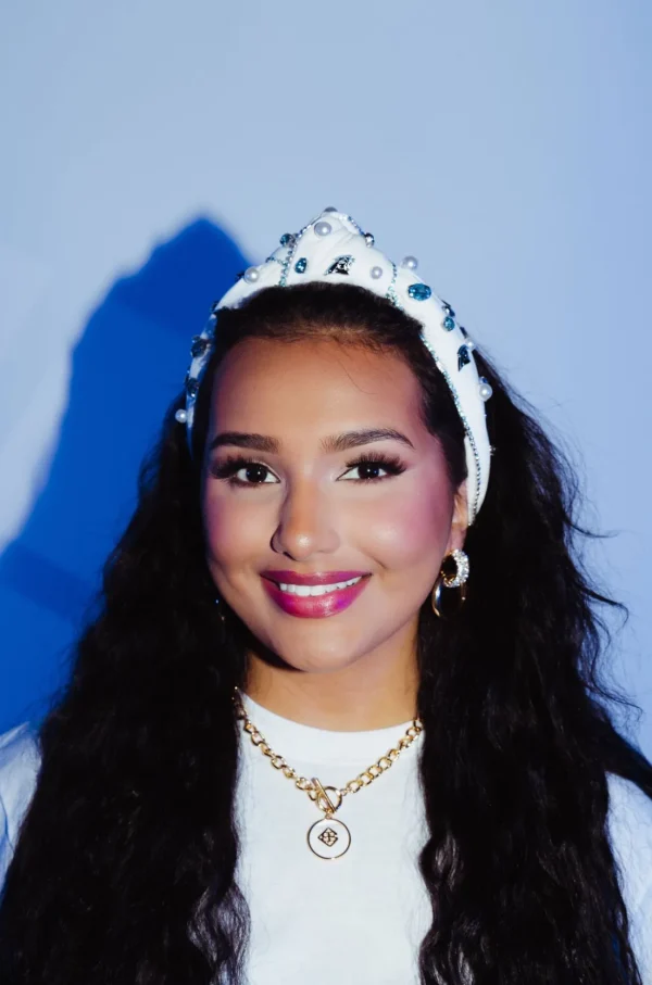 Carolina Panthers White Logo Headband-Brianna Cannon Hot