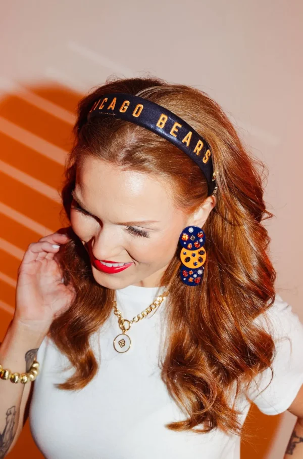 Chicago Bears Thin Embroidered Headband-Brianna Cannon New