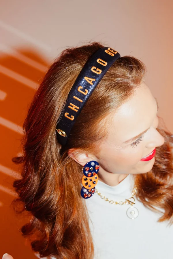 Chicago Bears Thin Embroidered Headband-Brianna Cannon New