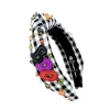Child Size Black & White Gingham BOO Headband with Crystals-Brianna Cannon Online