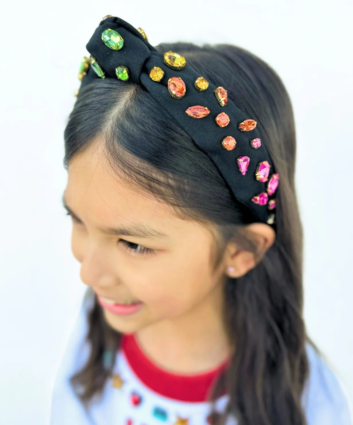 child_size_black_rainbow__1.webp Child Size Black Rainbow Gradient Headband With Hand-Sewn Crystals-Brianna Cannon Hot