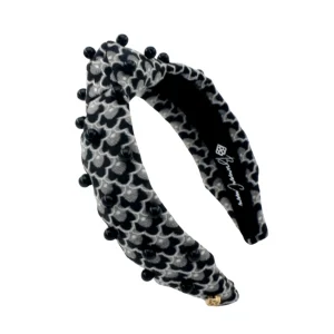 Child Size Black Scalloped Headband with Black Beads-Brianna Cannon Best