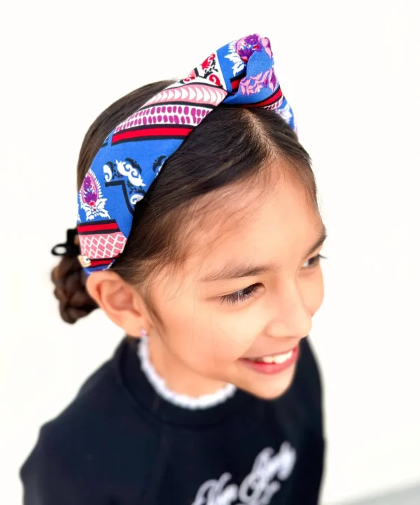 Child Size Blue Bandana Knotted Headband-Brianna Cannon Sale