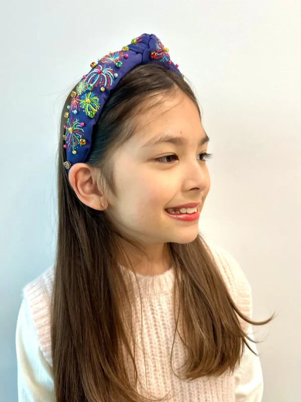 Child Size Embroidered Fireworks Headband-Brianna Cannon Discount