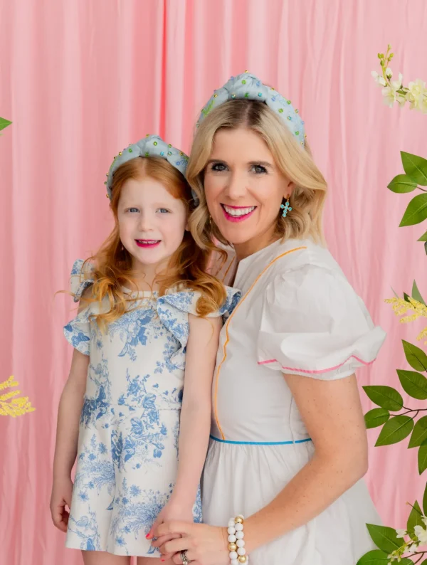 Child Size Embroidered He is Risen Headband with Crystals-Brianna Cannon Fashion
