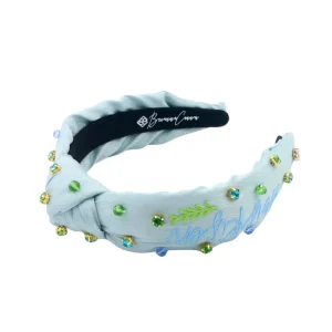 Child Size Embroidered He is Risen Headband with Crystals-Brianna Cannon Fashion