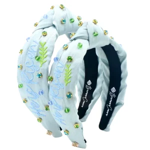 Child Size Embroidered He is Risen Headband with Crystals-Brianna Cannon Fashion