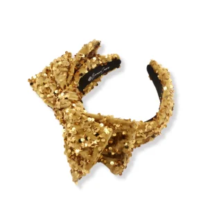 Child Size Gold Sequin Side Bow Headband-Brianna Cannon Outlet