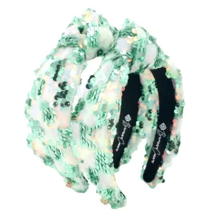 Child Size Green Iridescent Sequin Headband-Brianna Cannon Hot