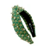 Child Size Green Scalloped Headband with Gold Beads-Brianna Cannon Hot