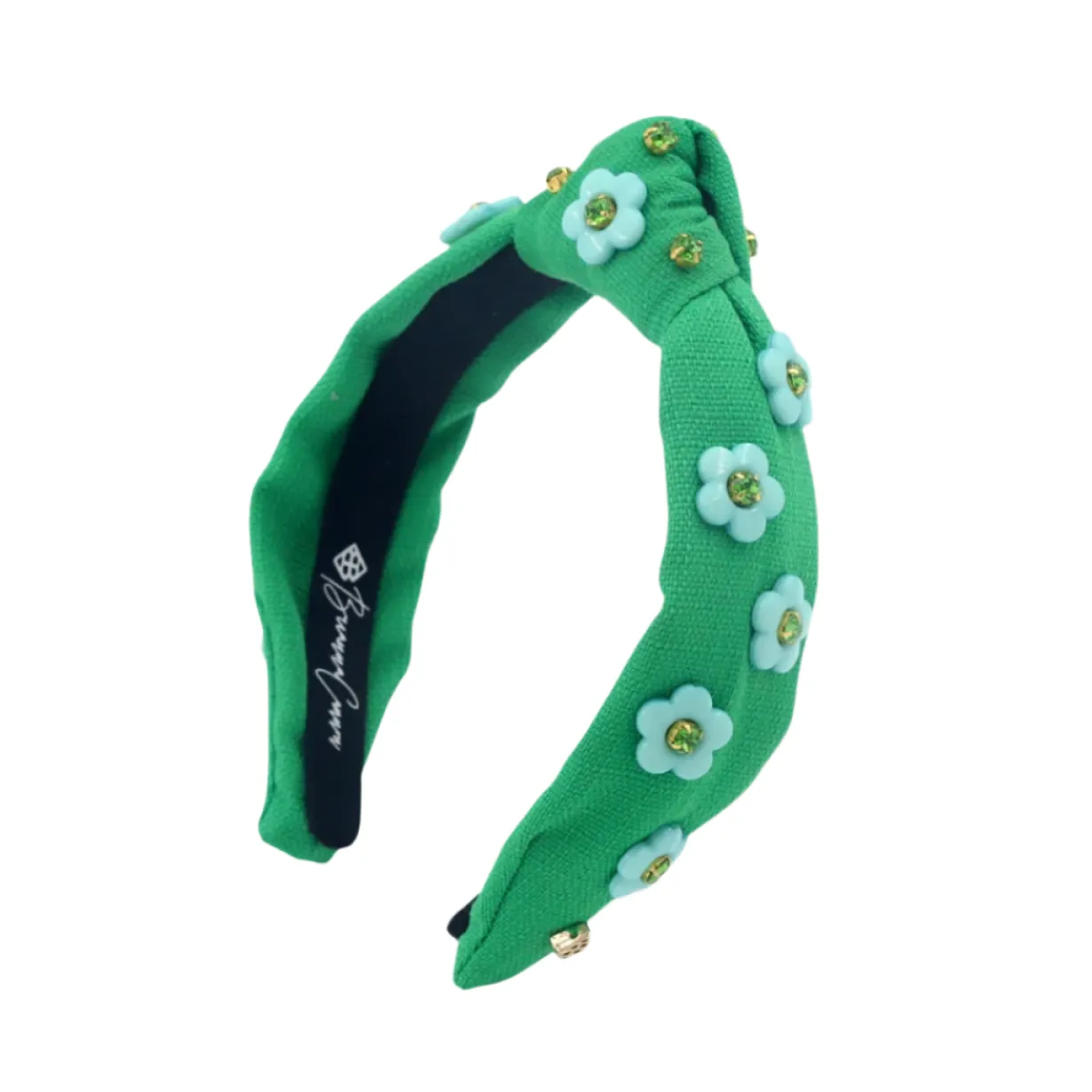 child_size_green_twill_he_5.webp Child Size Green Twill Headband with Blue Flowers-Brianna Cannon Clearance