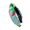 Child Size Kelly Green Floral Silk Headband-Brianna Cannon Best