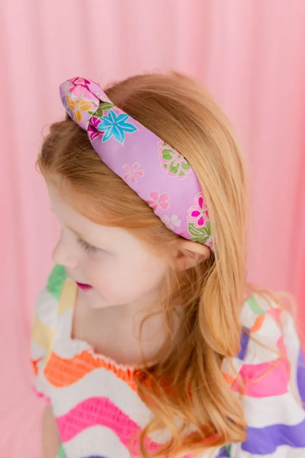Child Size Lavender Floral Silk Headband-Brianna Cannon Discount