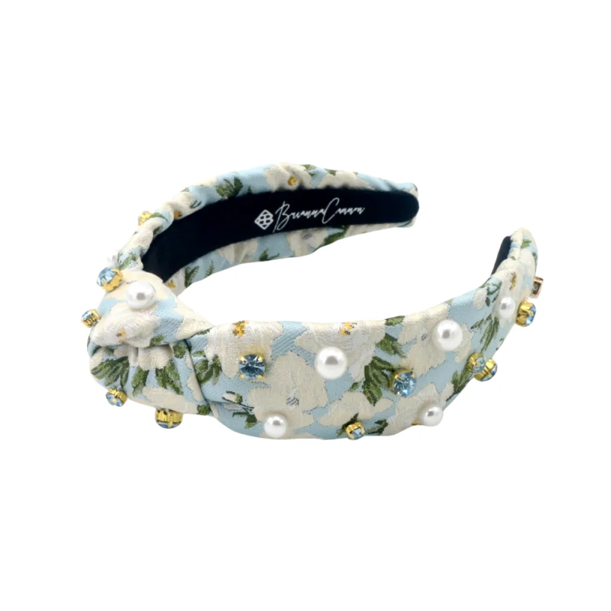 child_size_light_blue__wh_2.webp Child Size Light Blue & White Floral Headband with Crystals & Pearls-Brianna Cannon Clearance
