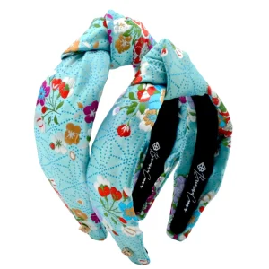 Child Size Light Blue Floral Silk Headband-Brianna Cannon Sale