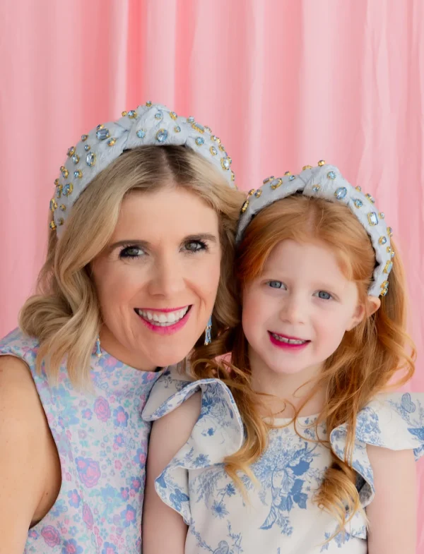 Child Size Light Blue Textured Headband with Crystals-Brianna Cannon Best