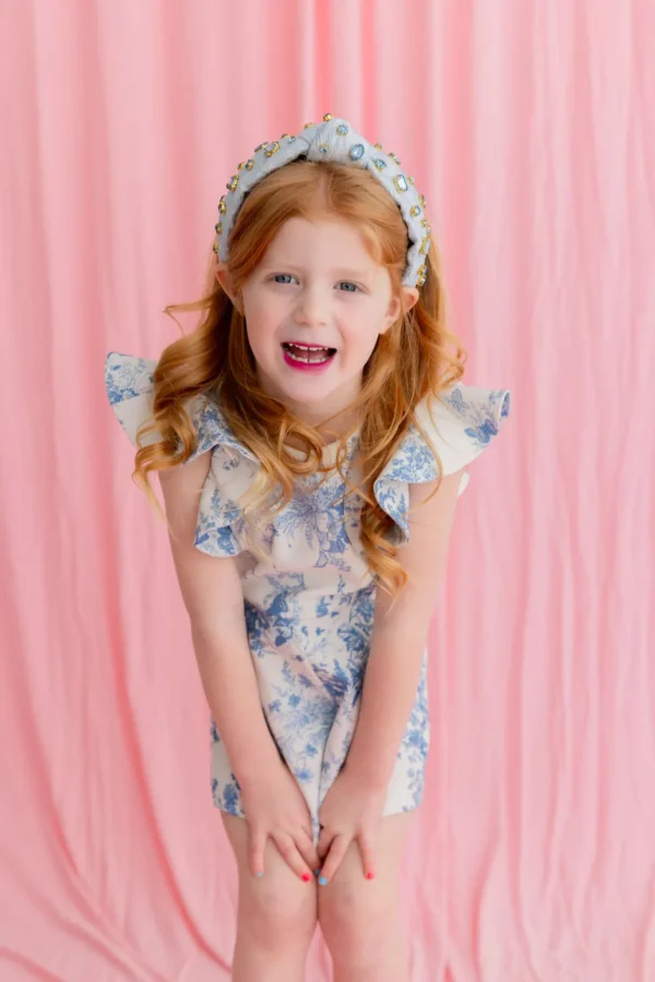 Child Size Light Blue Textured Headband with Crystals-Brianna Cannon Best