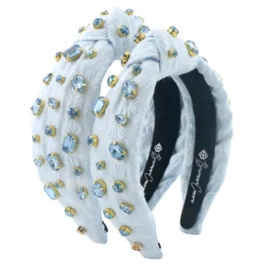 Child Size Light Blue Textured Headband with Crystals-Brianna Cannon Best