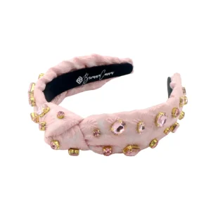 Child Size Light Pink Textured Headband with Crystals-Brianna Cannon Hot