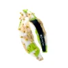 Child Size Lime Green, White & Gold Headband With Gold Beads-Brianna Cannon Discount