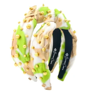 Child Size Lime Green, White & Gold Headband With Gold Beads-Brianna Cannon Discount