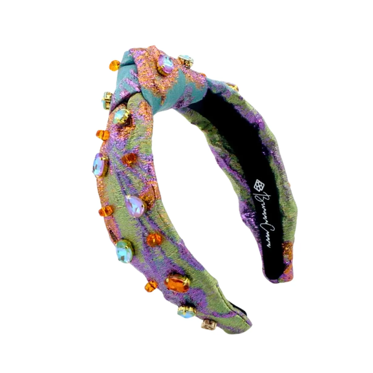 child_size_metallic_iride_0.webp Child Size Metallic Iridescence Brocade Headband With Crystals-Brianna Cannon Fashion