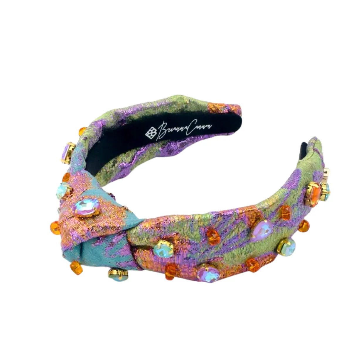 child_size_metallic_iride_4.webp Child Size Metallic Iridescence Brocade Headband With Crystals-Brianna Cannon Fashion
