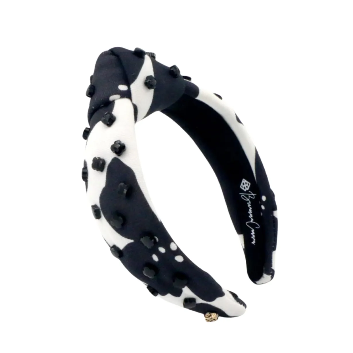 child_size_monochrome_bla_0.webp Child Size Monochrome Black Floral Headband with Black Beads-Brianna Cannon Outlet