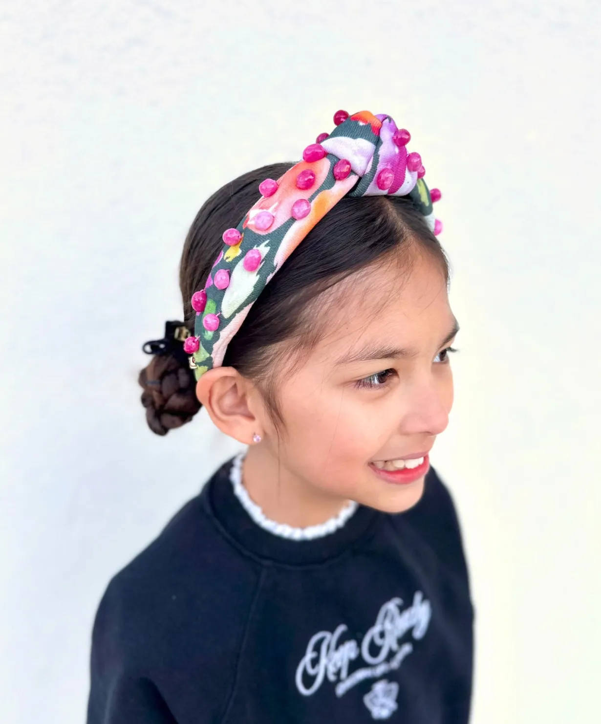 child_size_mossy_floral_h_1.webp Child Size Mossy Floral Headband with Pink Beads-Brianna Cannon Online