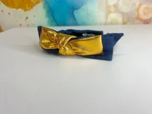 Child Size Navy and Gold Side Bow Headband-Brianna Cannon Online