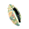 Child Size Peach & Green Floral Headband With Cabochons & Crystals-Brianna Cannon Sale