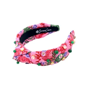 Child Size Pink Luau Headband with Crystals & Beads-Brianna Cannon Sale